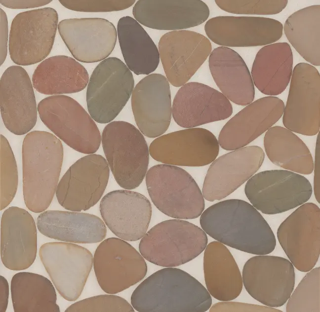 Waterbrook Brown Jumbo Sliced Natural Stone Mosaic - Pebble - Matte