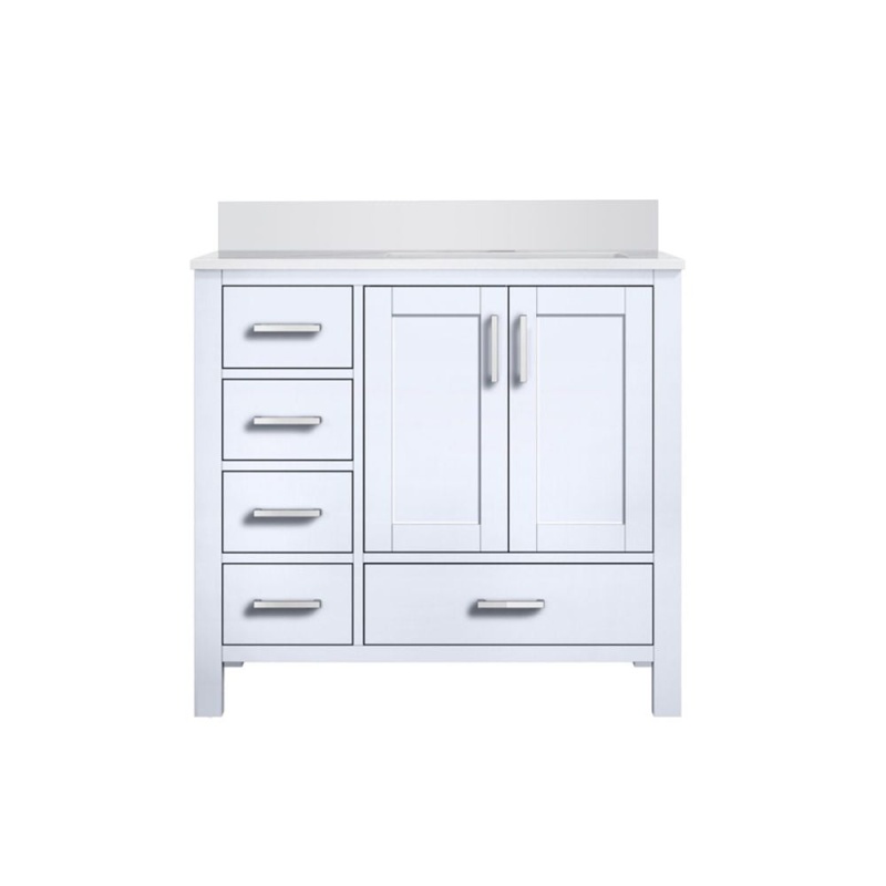 White Wood Freestanding Single Sink Bathroom Vanity
