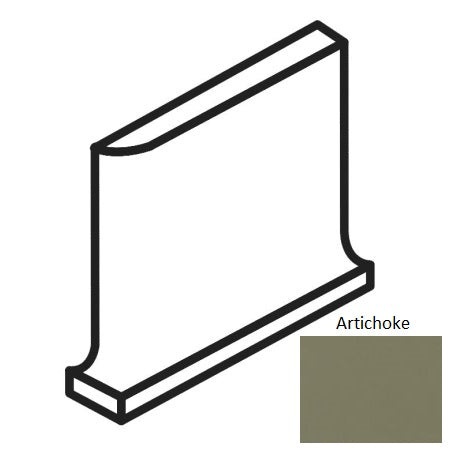 Bright & Matte Artichoke Ceramic Wall Trim - 4 1/4" X 4 1/4" Cove Base Outcorner
