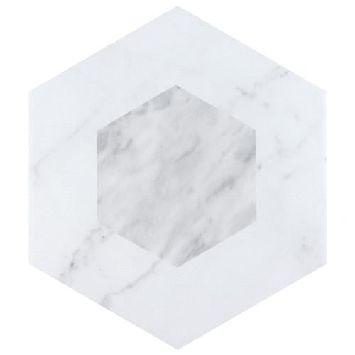 Classico Bardiglio Geo Porcelain Tile - Matte - 7" X 8" Hexagon