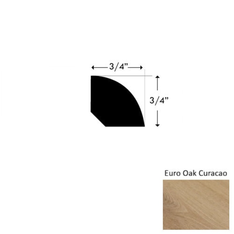 Islands Euro Oak Curacao Hardwood Moulding / Trim - 3/4" X 94" Quarter Round - Urethane