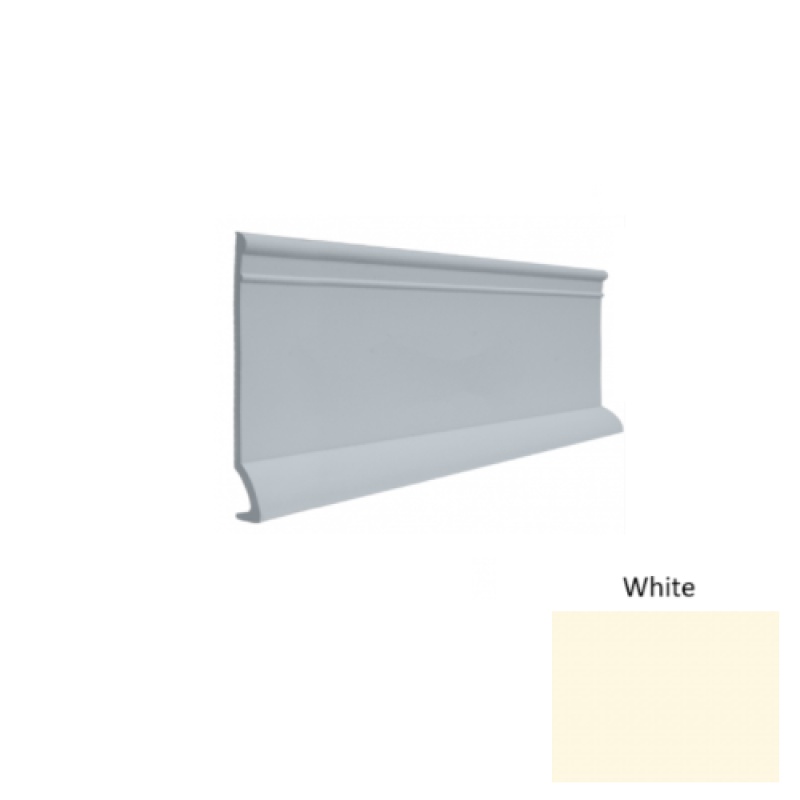 Contours #90 Intrigue White Rubber Profiled Wall Base - Satin