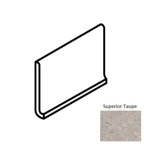 Dignitary Superior Taupe Porcelain Floor & Wall Trim - 6" X 12" Cove Base - Matte