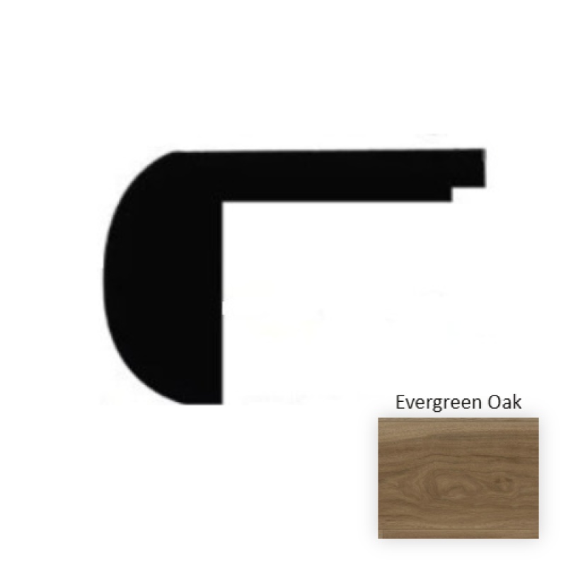 New Series Evergreen Oak Laminate Wood Moulding / Trim - 94.5" Flush Stair Nose - Embossed