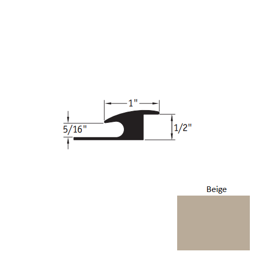 Johnsonite Beige Vinyl Adaptor Moulding / Trim