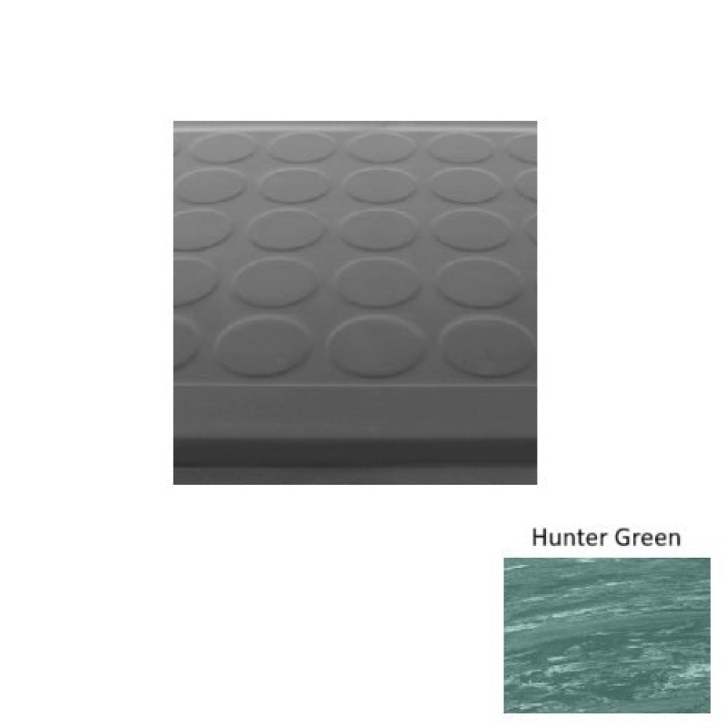 Marbleized 92 Hunter Green Low Profile Raised Circular Rubber (Sq) Stair Tread - Textured