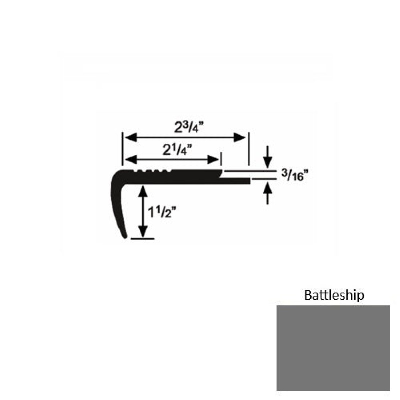 Battleship Rubber Underlap Carpet Stair Nosing