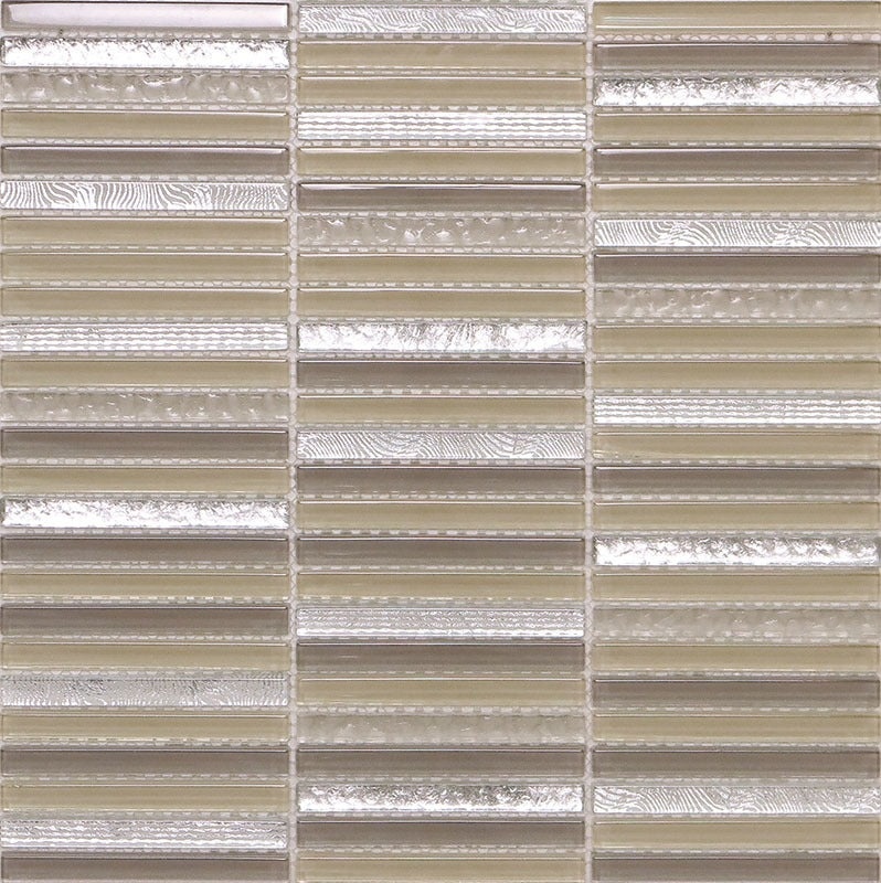 Cascades Pizzaz Glass Mosaic - 0.2" x 3.9" Stacked - Glossy