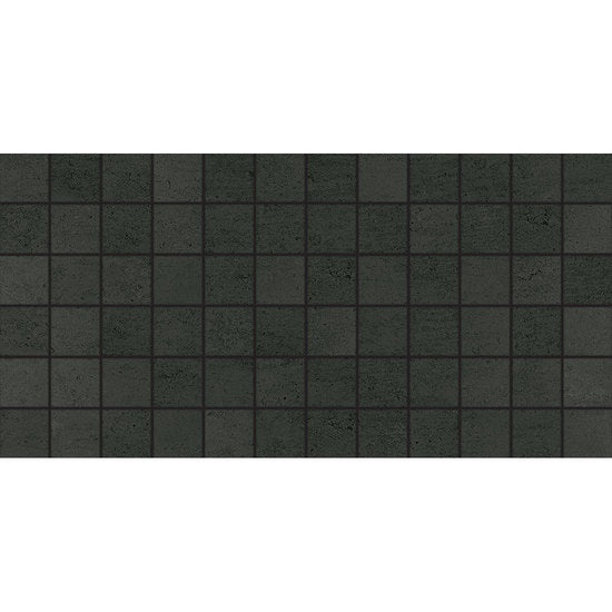 Theoretical Abstract Black Ceramic Mosaic - 2" X 2" - Matte