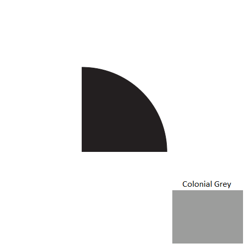 Johnsonite Colonial Grey Rubber Moulding / Trim - 3/4" X 8 Ft (96") X 3/4" Millwork Quarter Round - Millwork Quarter Round