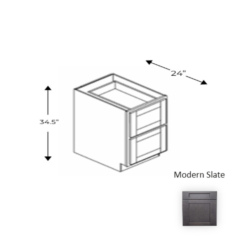Framed Shaker Deluxe Modern Slate Wood Base Cabinet