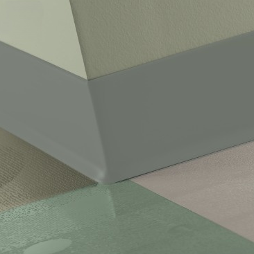 Johnsonite Green Smoke Vinyl Traditional Wall Base - 2.5" X 48" X .080" Toe - Traditional Wall Base
