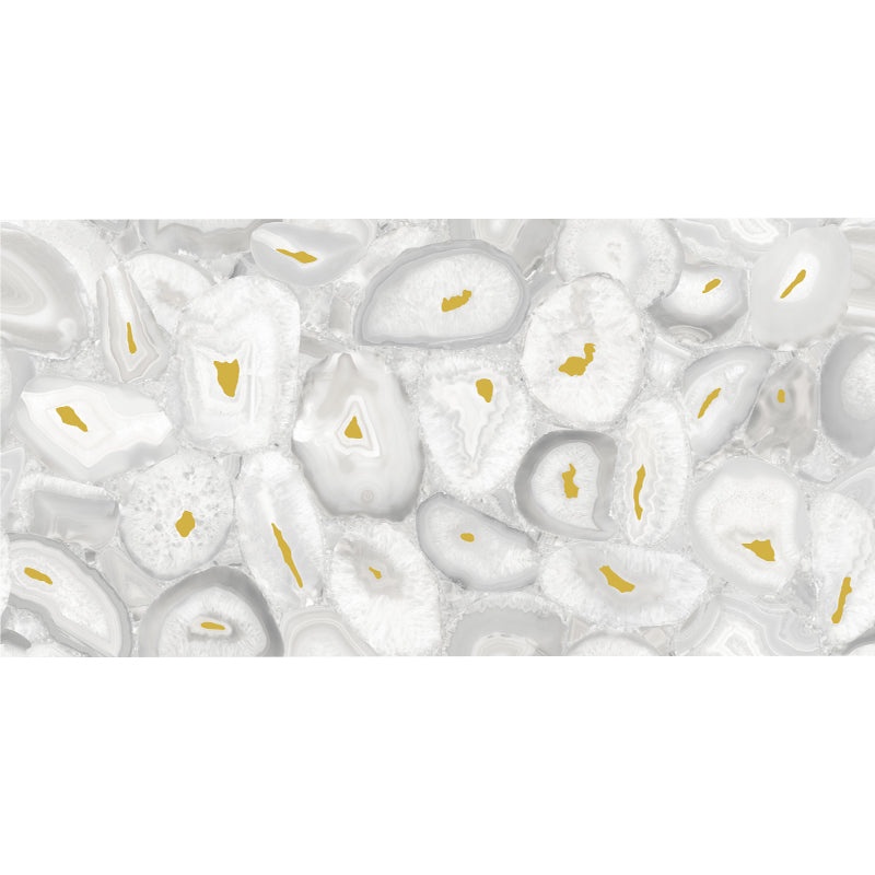 Agatas Oro White Porcelain Tile - Polished & Matte - 24" X 48"