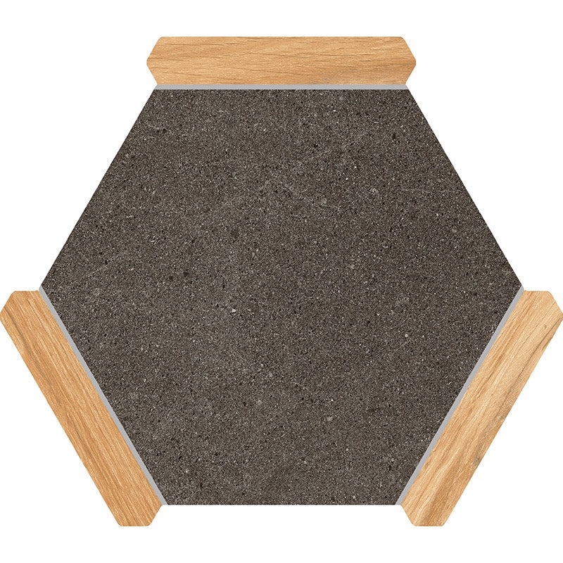 Encadre Grafito Porcelain Tile - Matte - 8.66" x 9.84" Hexagon
