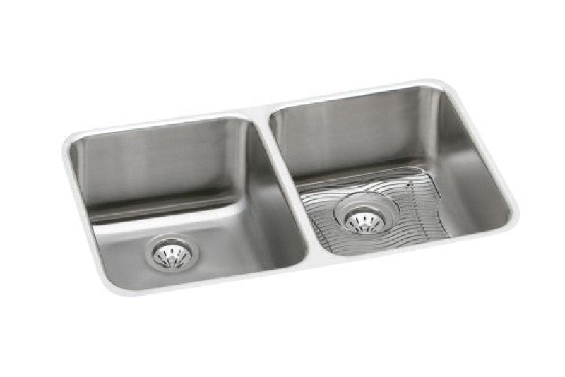 Lustertone Classic Stainless Steel Undermount Double Bowl Kitchen Sink