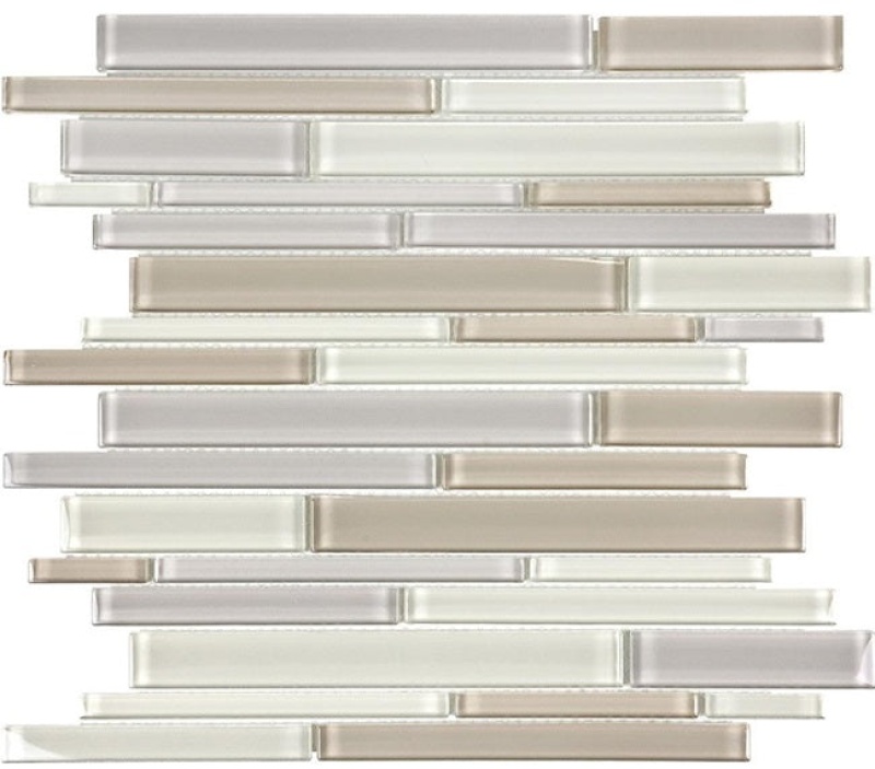Aquatica Element Natural Glass Mosaic - Random Linear - Glossy