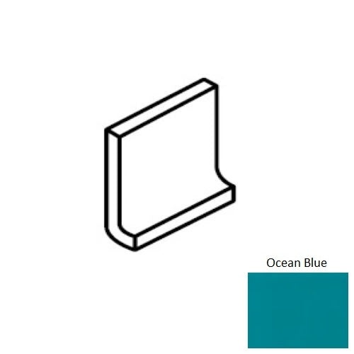 Color Wheel Classic Ocean Blue Ceramic Wall Trim - 6" X 6" Flat Top Cove Base - Semi Gloss
