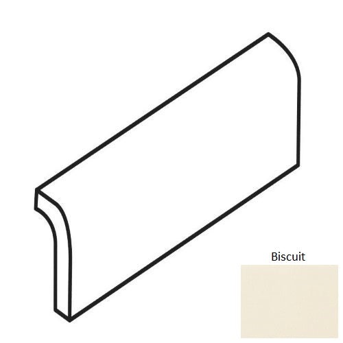 Color Wheel Classic Biscuit Ceramic Wall Trim - 2" X 6" Radius Bullnose