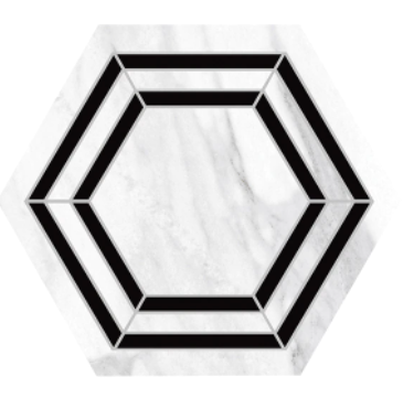 Perpetuo Bridal Deco Porcelain Tile - Matte - 7 7/8" X 9 1/8" Hexagon