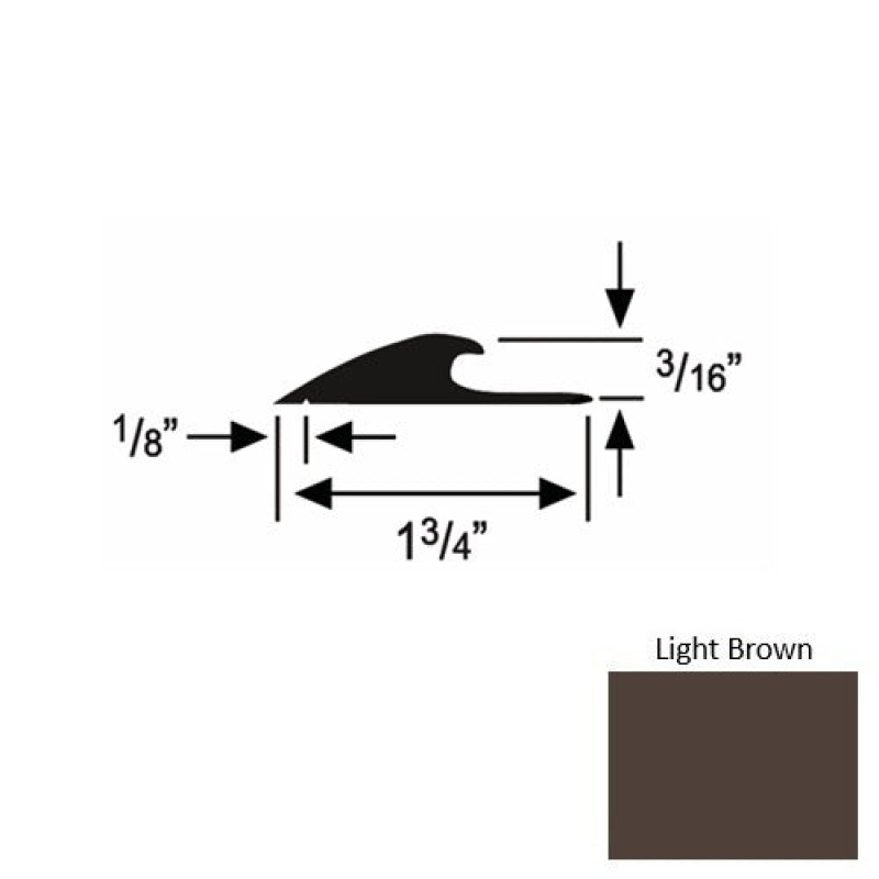 Solid 42 Light Brown Rubber Custom Carpet Edging