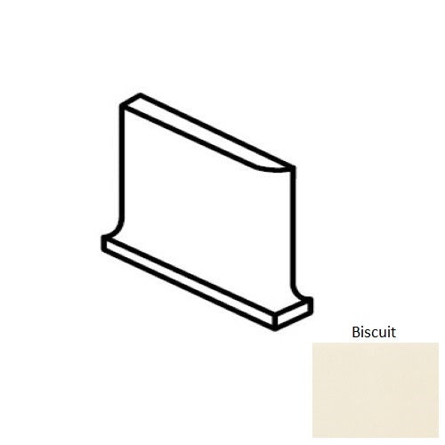 Color Wheel Classic Biscuit Ceramic Wall Trim - 4 1/4" X 4 1/4" Flat Top Cove Base Corner Left