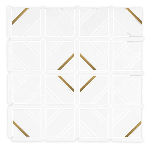 Cubist Gold Marble Mosaic - Avant - Honed & Brushed