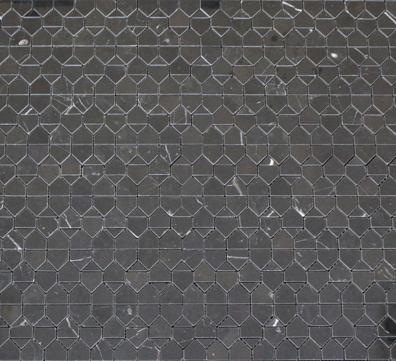 Layers Black Marble Mosaic - Deco - Polished