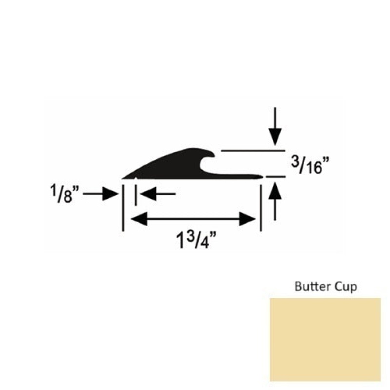 Solid 42 Butter Cup Rubber Custom Carpet Edging