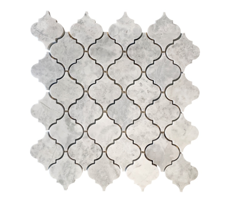 Alicha White Casablanca Marble Mosaic - Arabesque - Polished