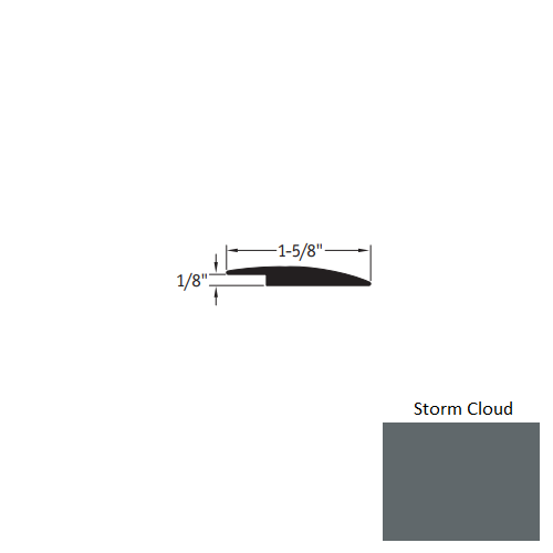 Johnsonite Storm Cloud Vinyl Moulding / Trim - 1 5/8" X 35 Ft (420") X 1/8" Reducer - Reducer