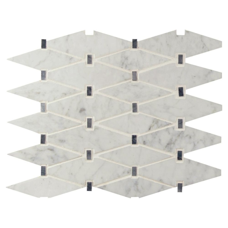 Carrara White Marbella Marble Mosaic - Diamond - Polished