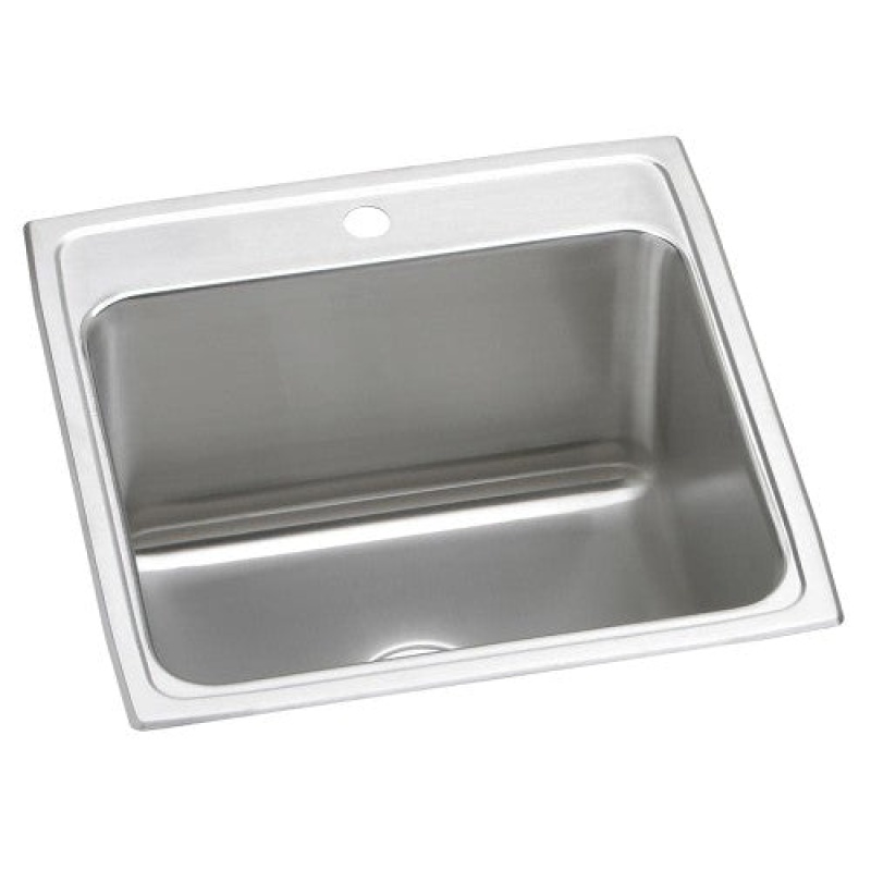 Dlr2222121 Lustertone Classic Stainless Steel Drop In Single Bowl Kitchen Sink - 22" X 22" X 12 1/8" With 1 Hole - Stainless Steel