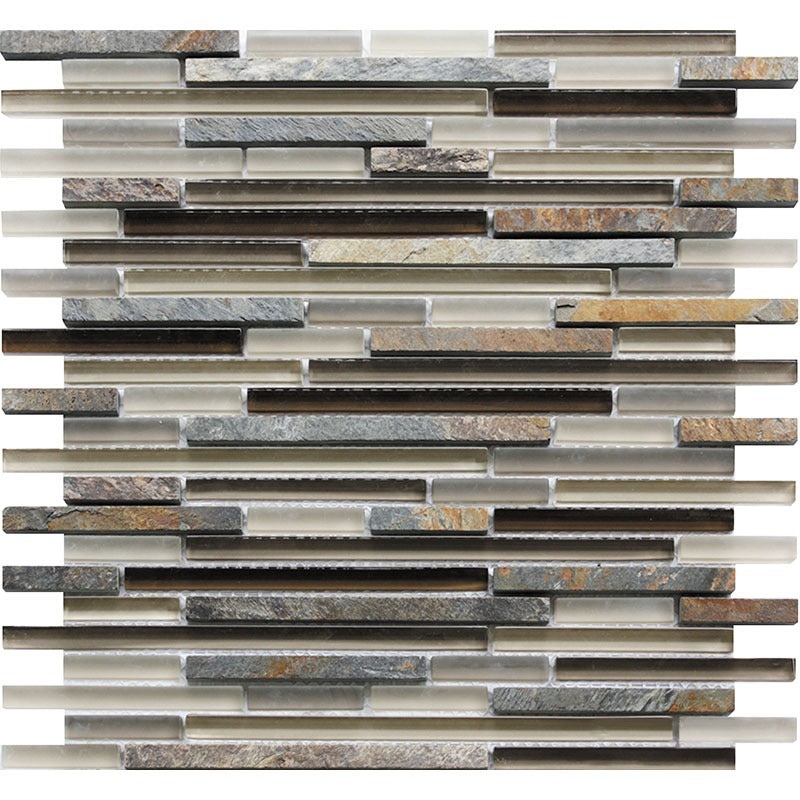 Cascades Sedona Stone & Glass Mosaic - Linear - Mixed