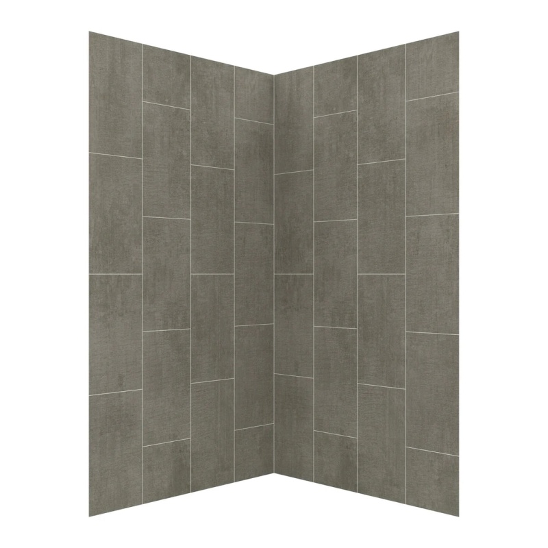 Jetcoat Core Quarry 2 Piece Glue Up Composite Shower Wall - 42" X 42" X 78" - Quarry