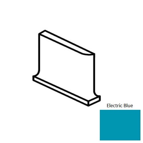 Color Wheel Classic Electric Blue Ceramic Wall Trim - 6" X 6" Flat Top Cove Base Corner Left - Semi Gloss