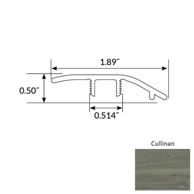Diamond Cullinan Luxury Vinyl Moulding / Trim - 94" Reducer - Commercial Ceramic Bead Uv Coating