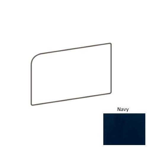 Color Wheel Classic Navy 3" x 6" Ceramic Bullnose Corner, Right, Semi-Gloss