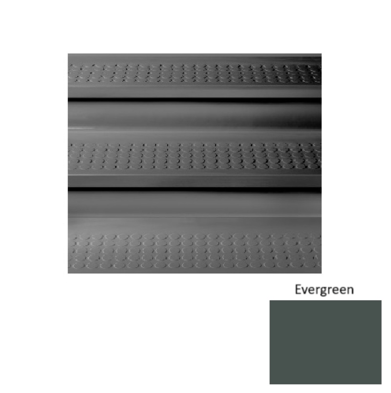 Solid 96 Evergreen Vantage Raised Circular Rubber (Sq) Stair Tread With Riser - Textured