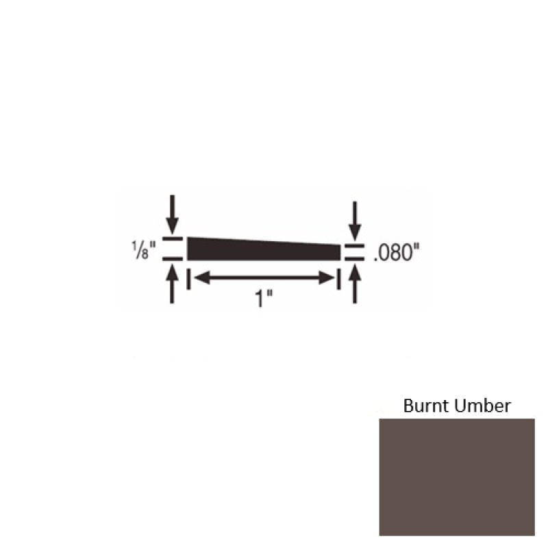 Solid 59 Burnt Umber Rubber Reducer Strip