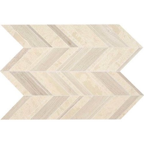 Fusion Blanc Marble & Limestone Mosaic - Large Chevron - Honed