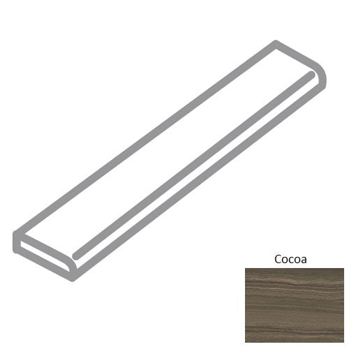 Highland Cocoa Porcelain Floor & Wall Trim - 4" X 24" Bullnose - Honed