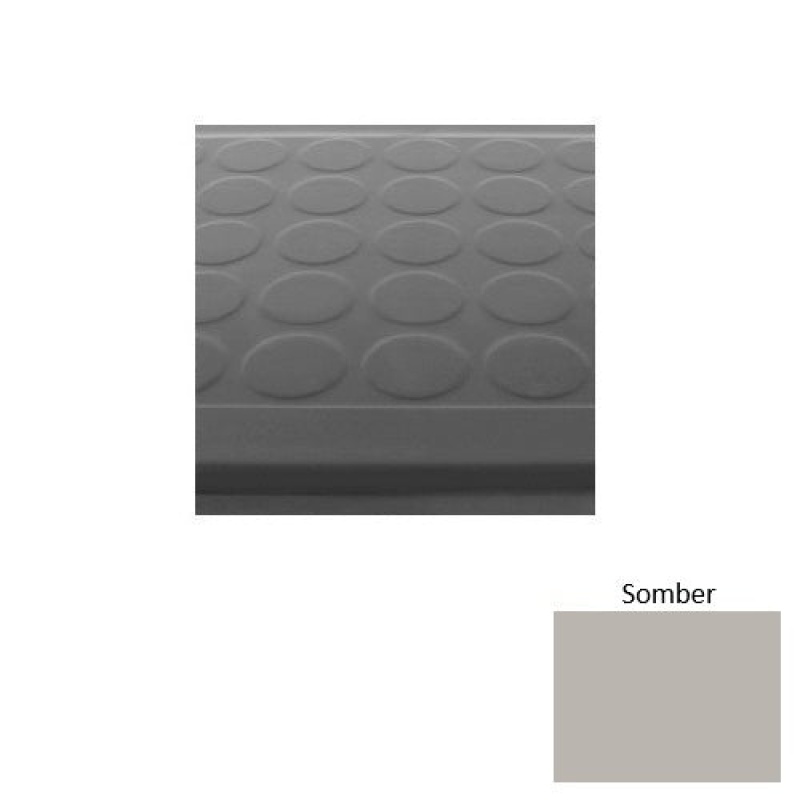 Solid 92 Somber Low Profile Raised Circular Rubber (Sq) Stair Tread With Dupont Kevlar - Textured