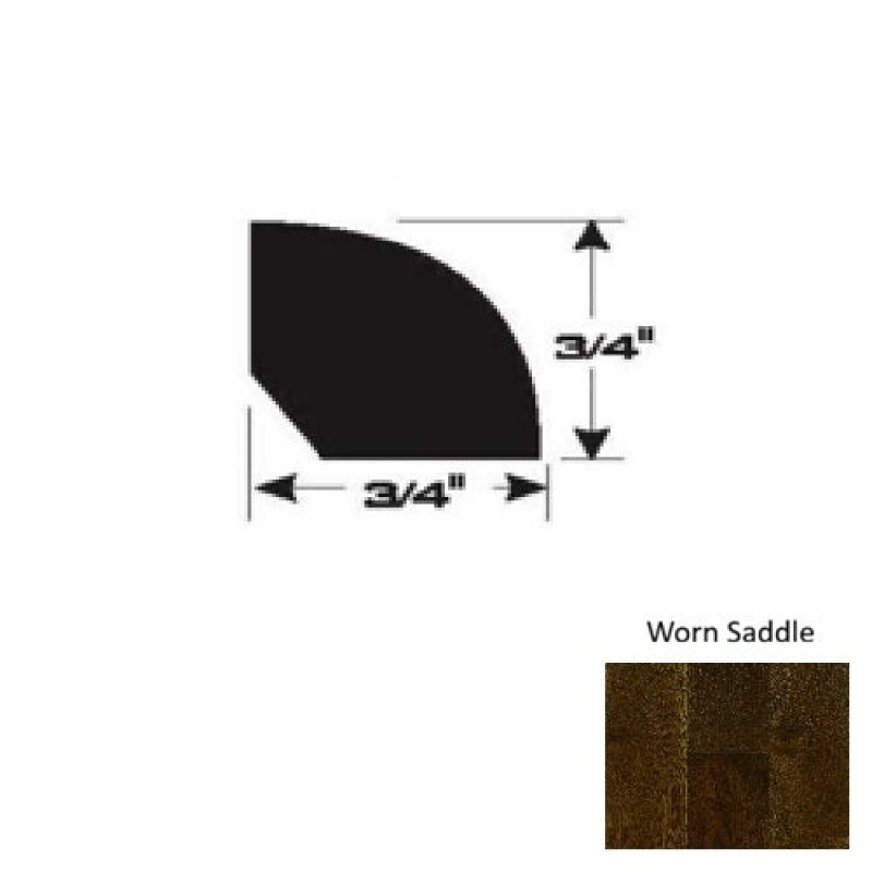Worn Saddle Hardwood Moulding / Trim - 90" Quarter Round - Ultra Low Gloss Urethane