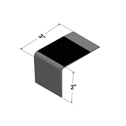 Johnsonite Charcoal Visually Impaired Top Set Stair Nose