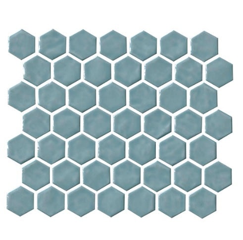 Artezen Classic Blue Ceramic Mosaic - 1.5" Hexagon - Glossy