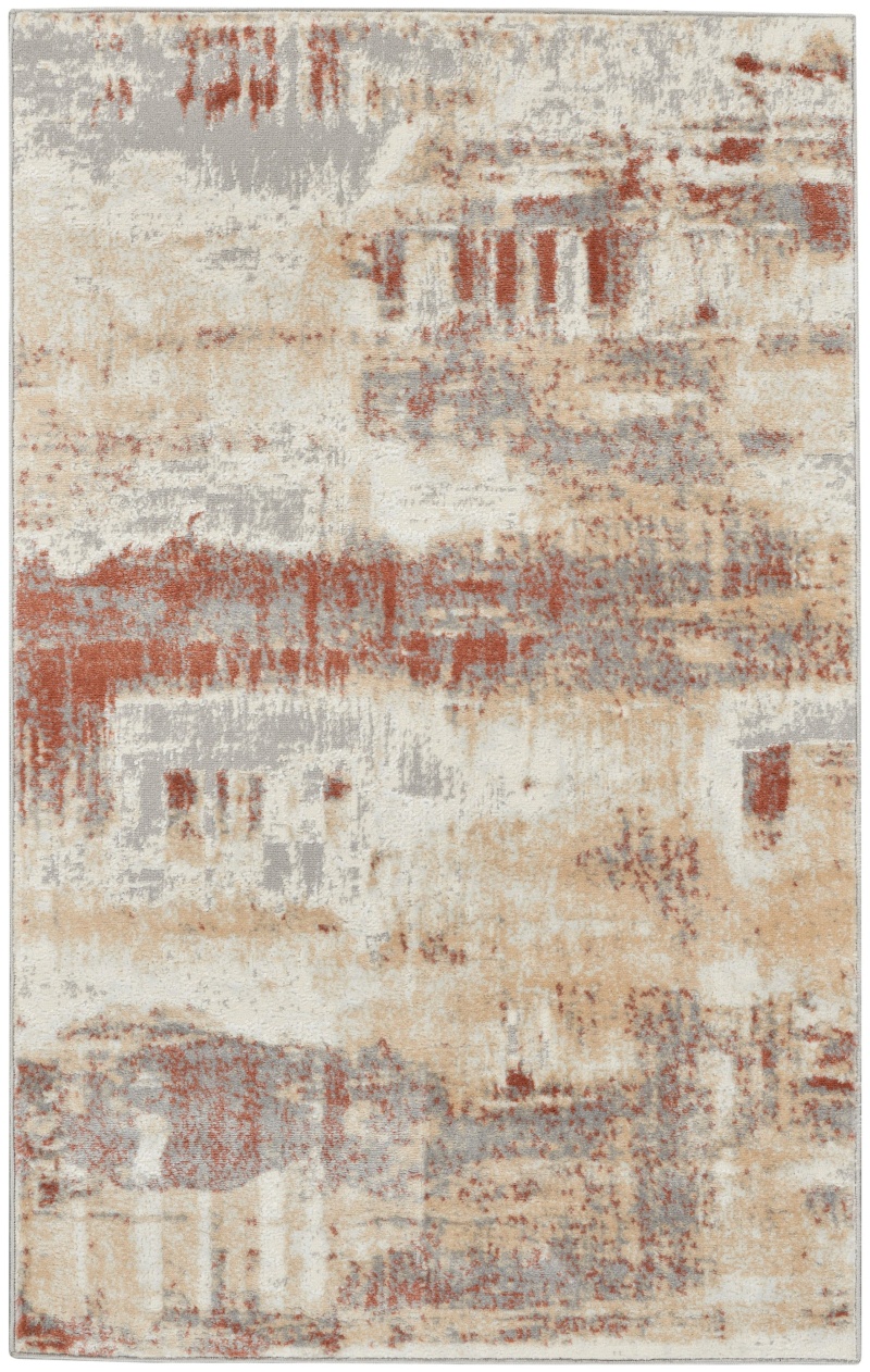 Calvin Klein Enchanting Grey / Rust Area Rug