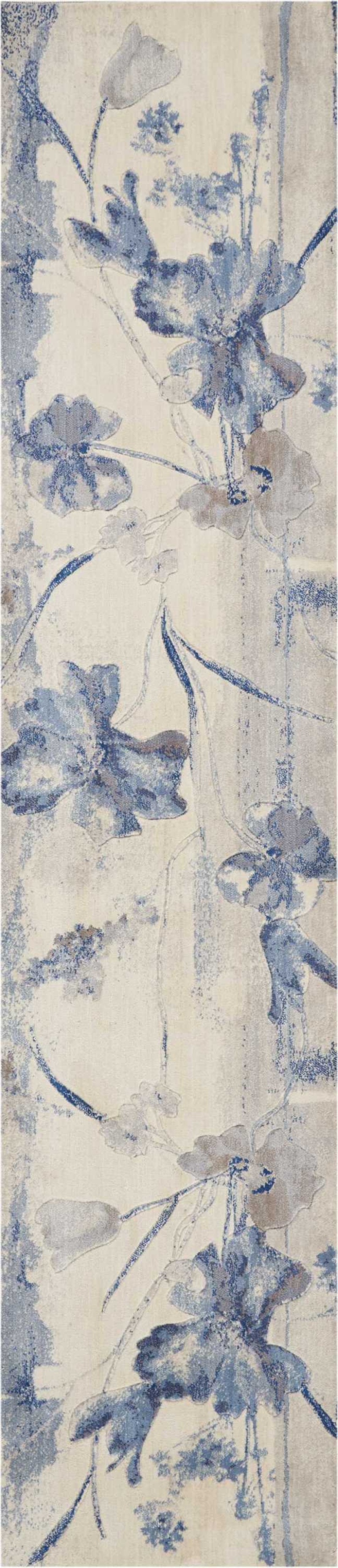 Somerset St18 Ivory / Blue 10 Ft Runner Rug