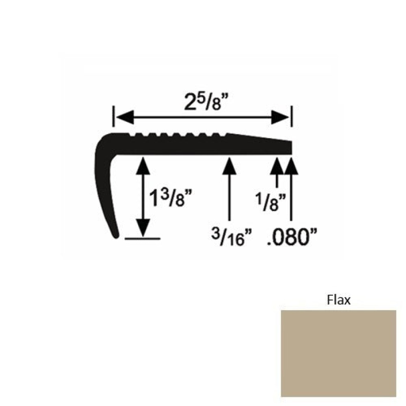 Solid 03 Flax Rubber Residential Stair Nosing