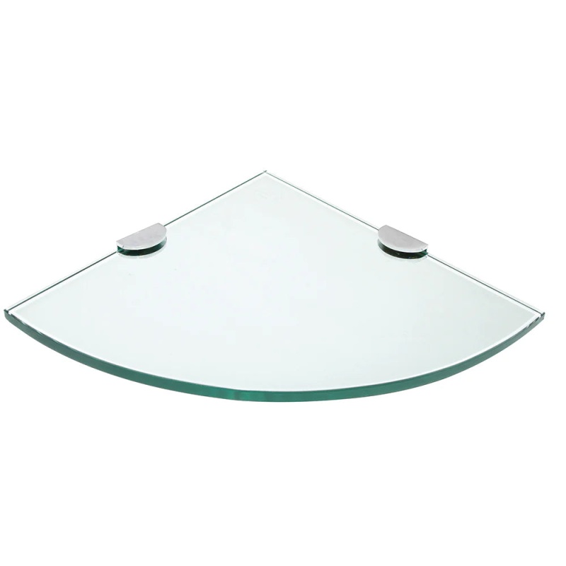 Silver Glass Corner Bathroom Shelf