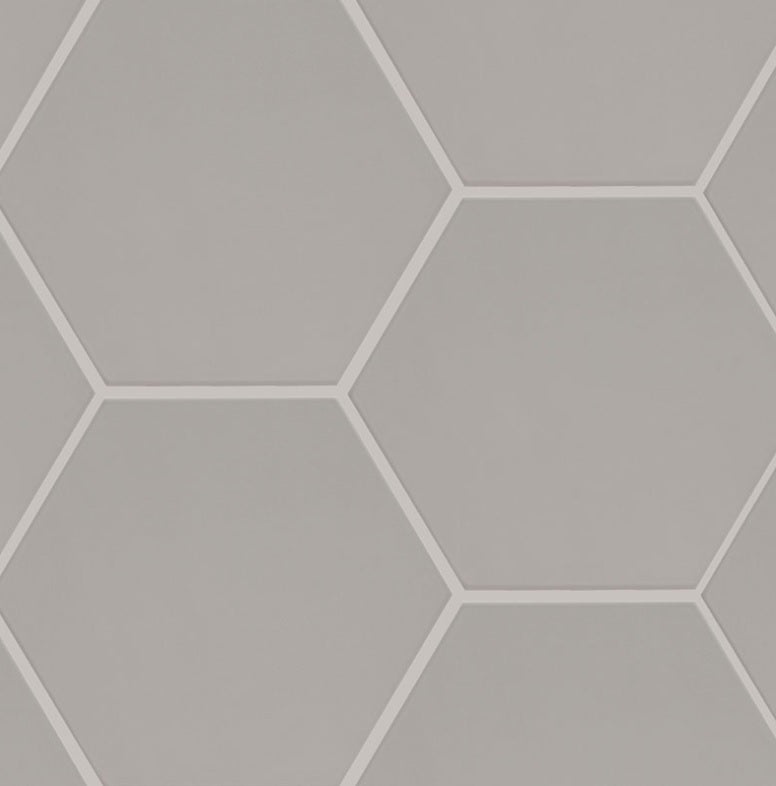 Hexley Dove Porcelain Tile - Matte - 9" X 10.5" Hexagon